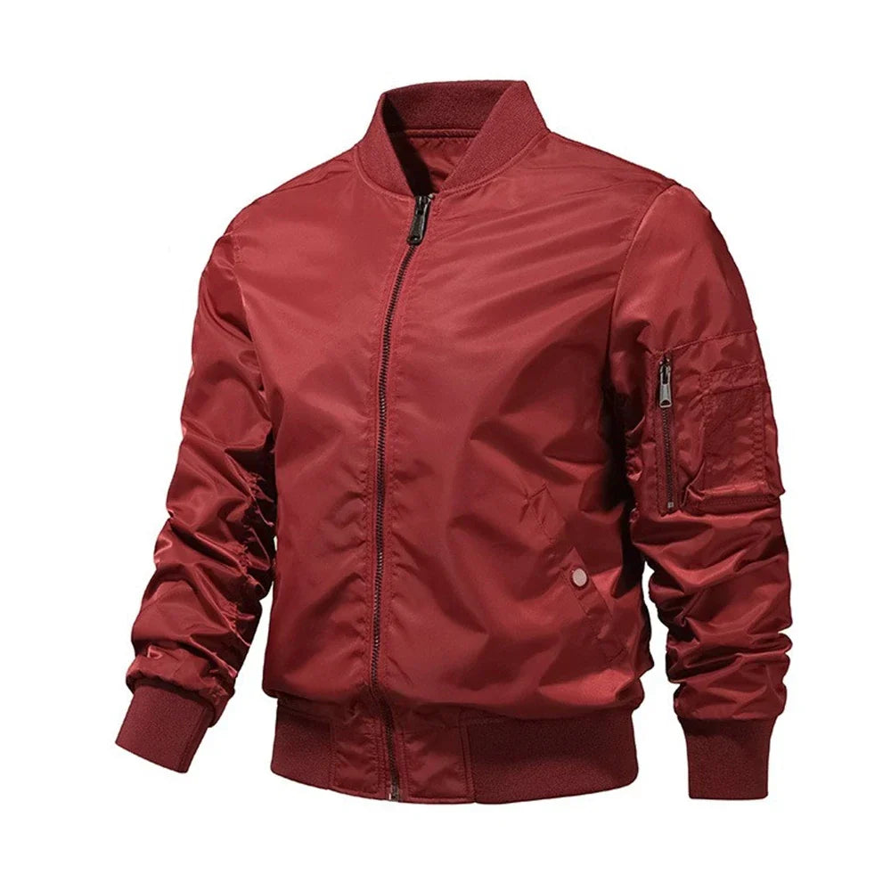 New Military Jackets Men Solid Color Bomber Jacket