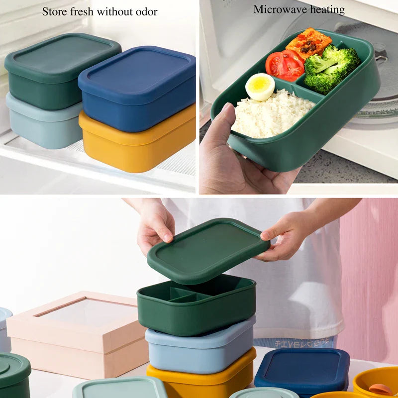 New Square Silicone Bowl Baby Food Supplement Box