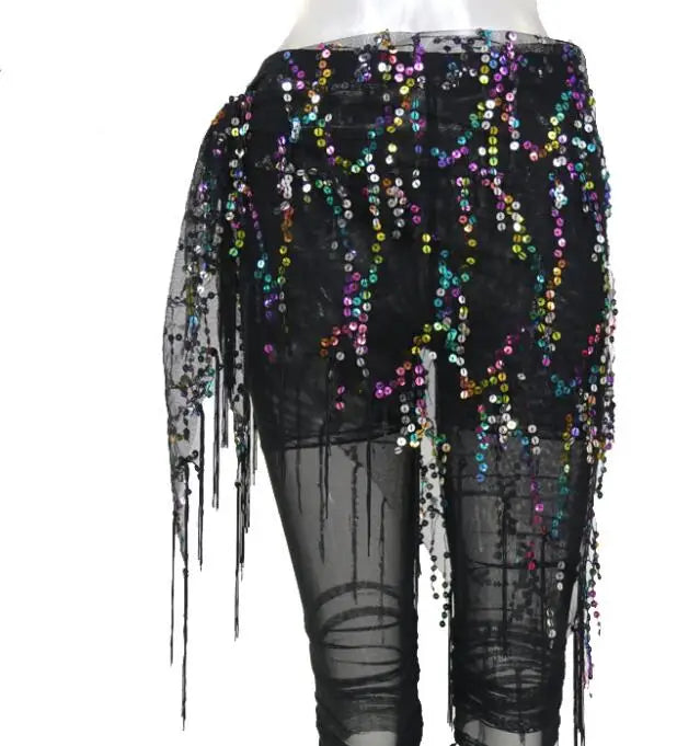 New style Belly dance costumes sequins tassel indian