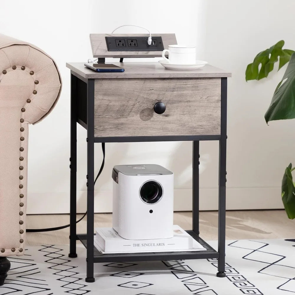 Nightstands Set of 2, Small Night Stands with