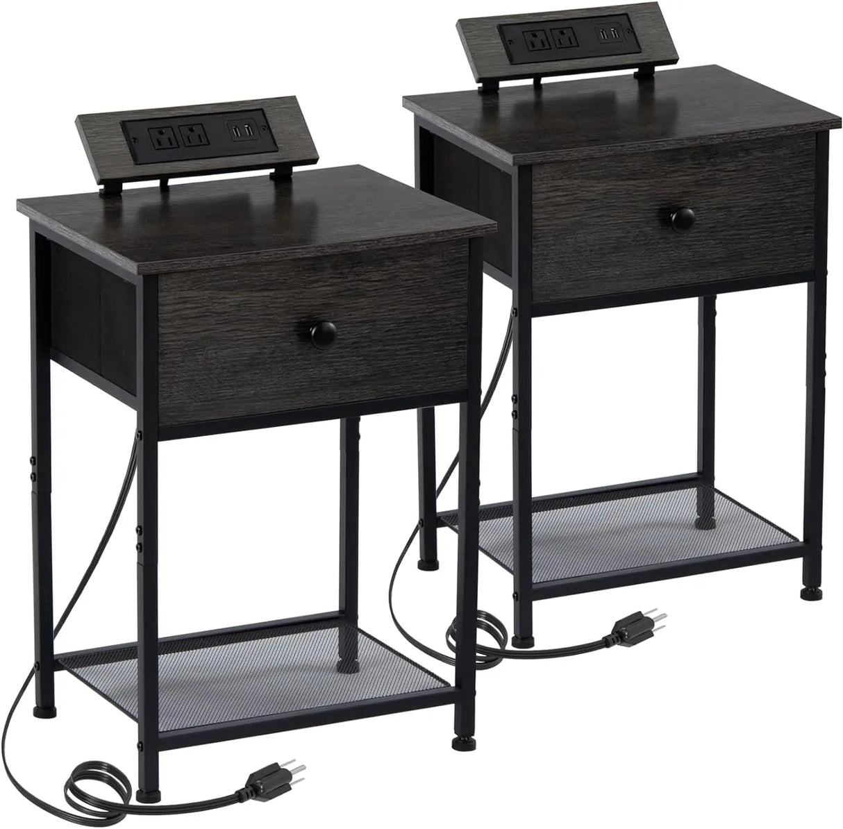 Nightstands Set of 2, Small Night Stands with