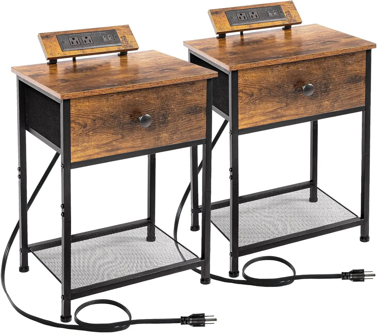 Nightstands Set of 2, Small Night Stands with