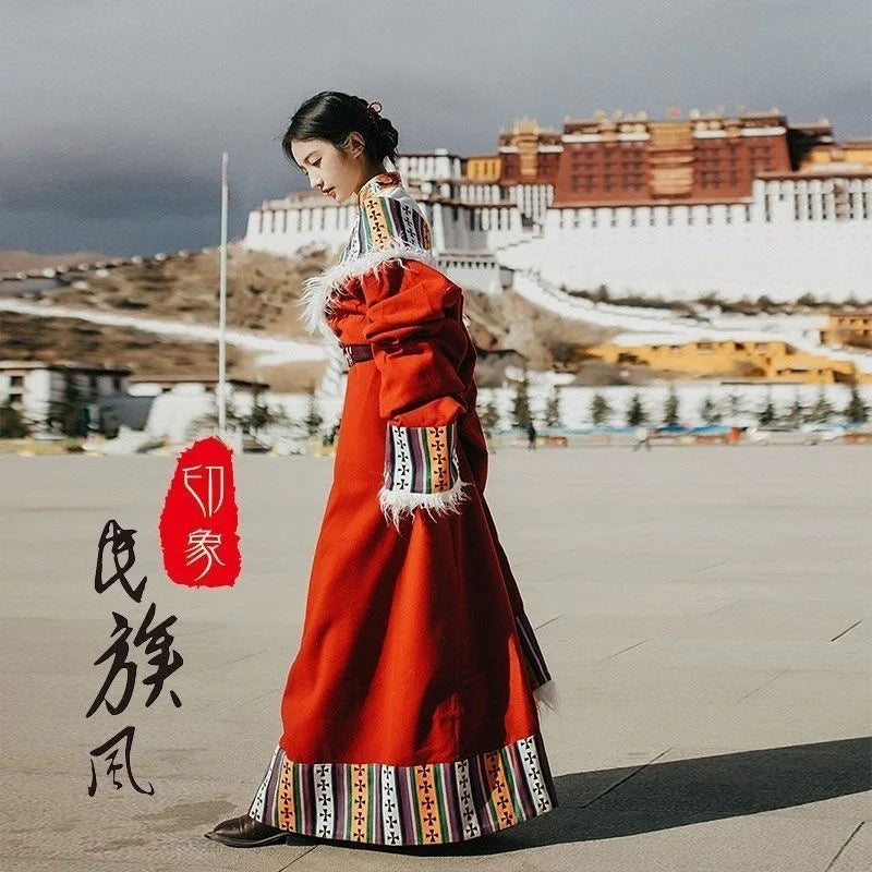 Noble Women's Tibetan Robes Tibetan Tourism Clothing Ethnic