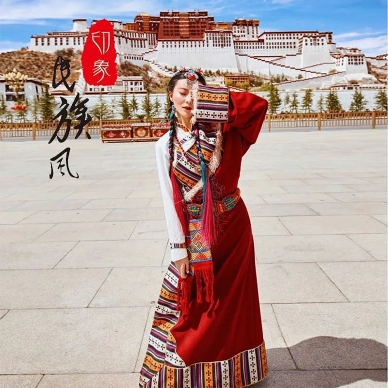 Noble Women's Tibetan Robes Tibetan Tourism Clothing Ethnic