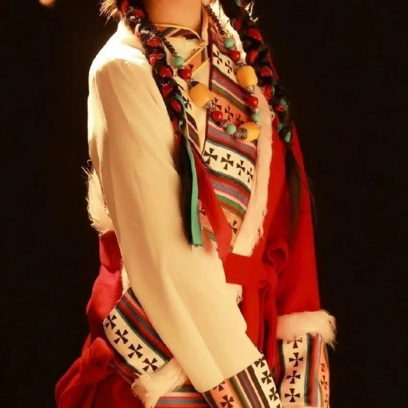 Noble Women's Tibetan Robes Tibetan Tourism Clothing Ethnic