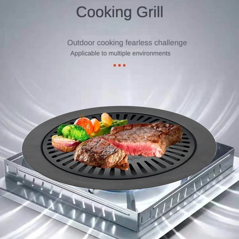 Non-Stick Camping Grill Pan for Meat Skewers Thickened
