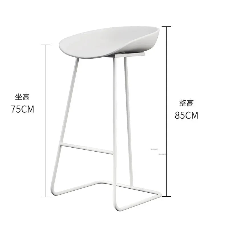 Nordic Bar Stool High Chair Wrought Iron Minimalist