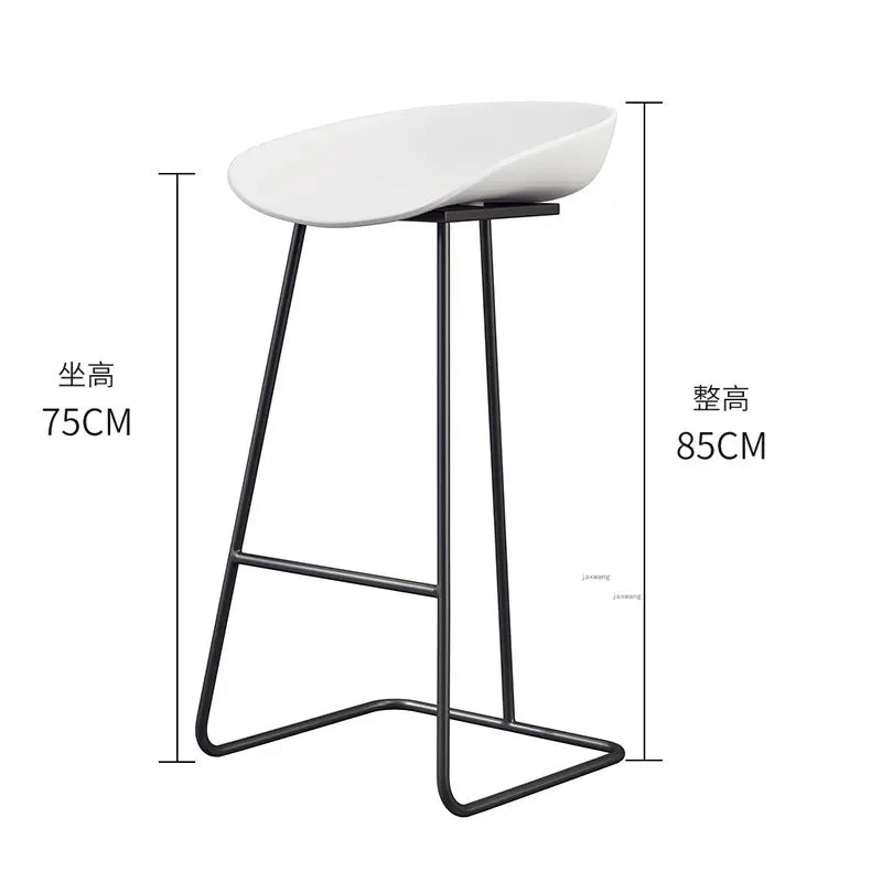Nordic Bar Stool High Chair Wrought Iron Minimalist