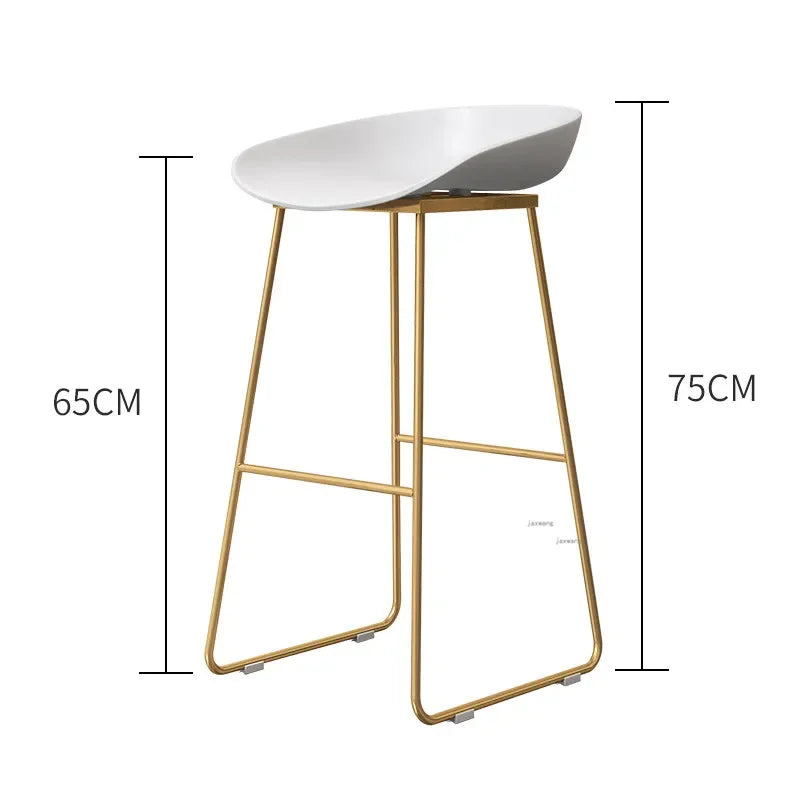 Nordic Bar Stool High Chair Wrought Iron Minimalist