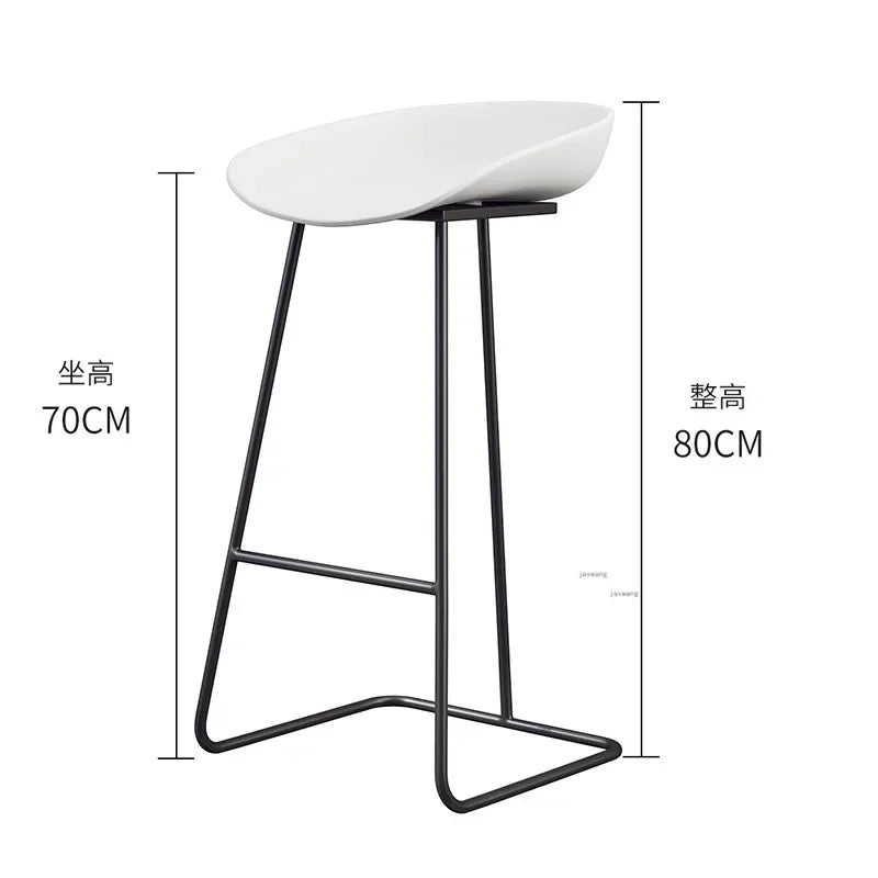 Nordic Bar Stool High Chair Wrought Iron Minimalist