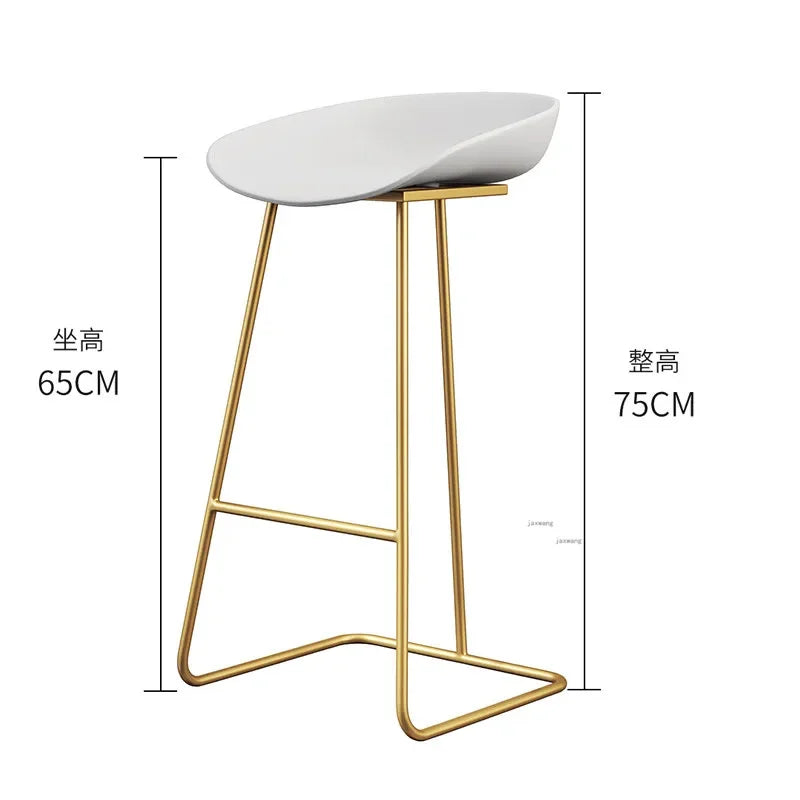 Nordic Bar Stool High Chair Wrought Iron Minimalist