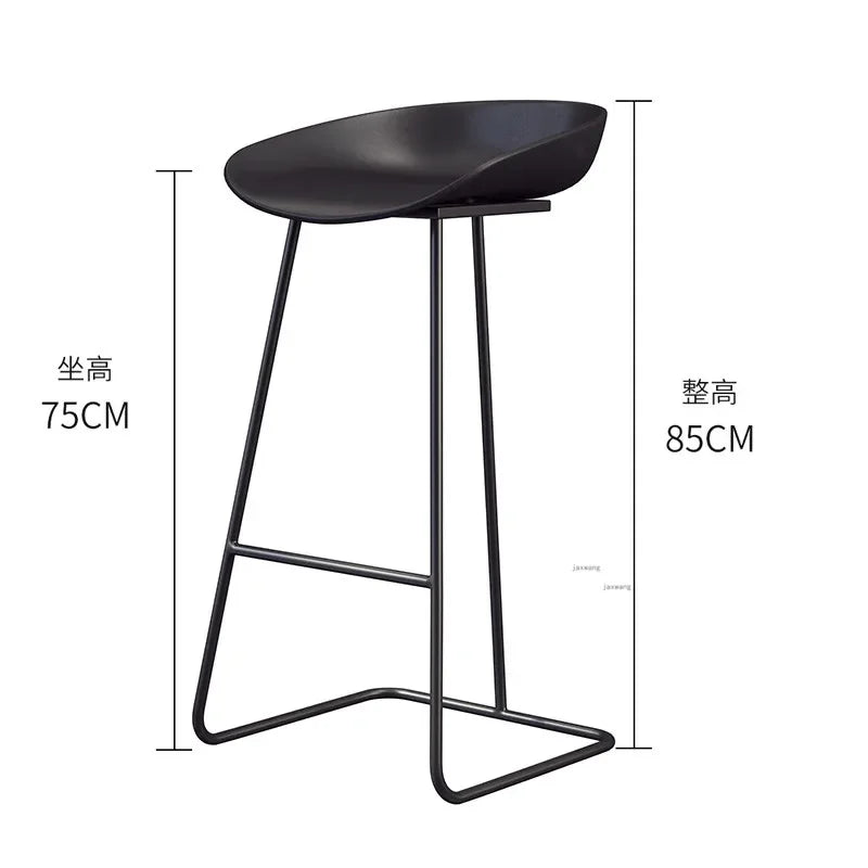 Nordic Bar Stool High Chair Wrought Iron Minimalist