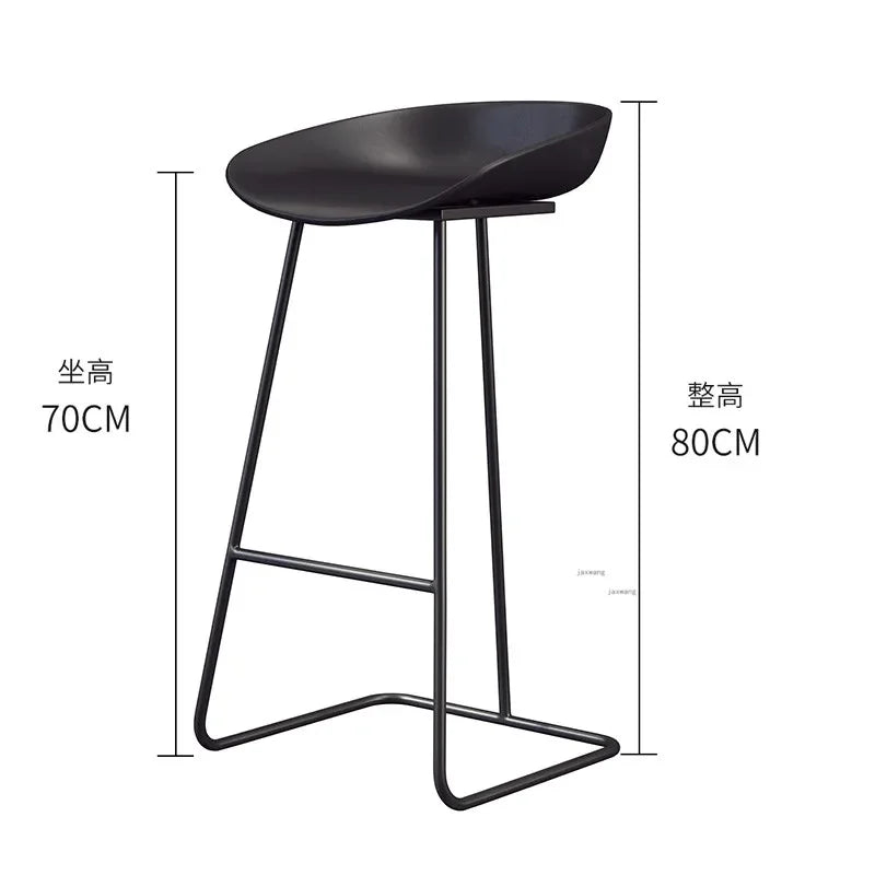 Nordic Bar Stool High Chair Wrought Iron Minimalist