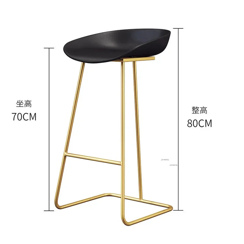 Nordic Bar Stool High Chair Wrought Iron Minimalist