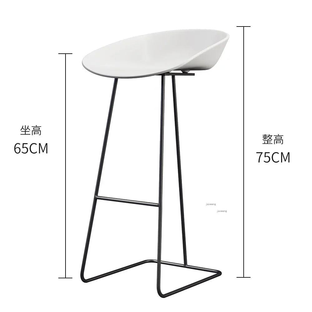 Nordic Bar Stool High Chair Wrought Iron Minimalist