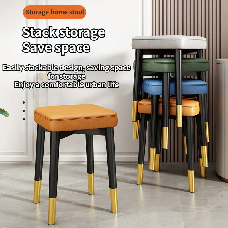 Nordic Luxury Dining Chairs Home Stackable Stools Modern