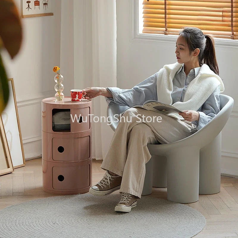 Nordic Net Red Bedroom Bedside Table Modern Minimalist