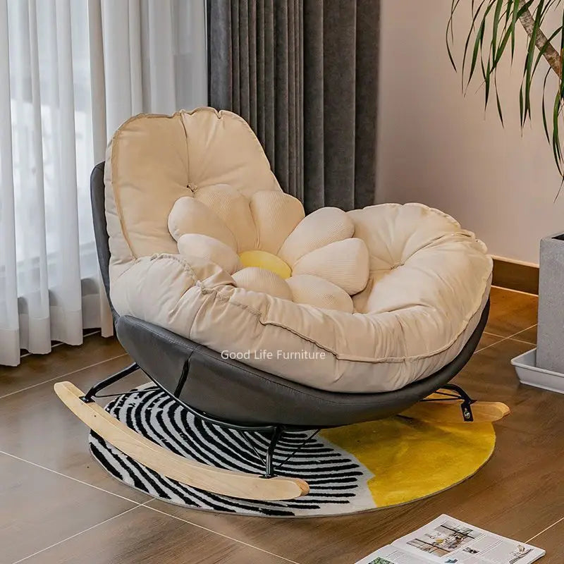 Nordic Style Single Rocking Chair Lazy Sofa Balcony