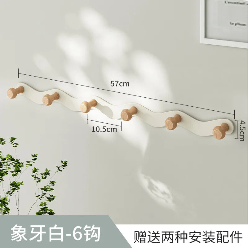 Nordic Wooden Coat Hanger Wall Hooks Home Hotel