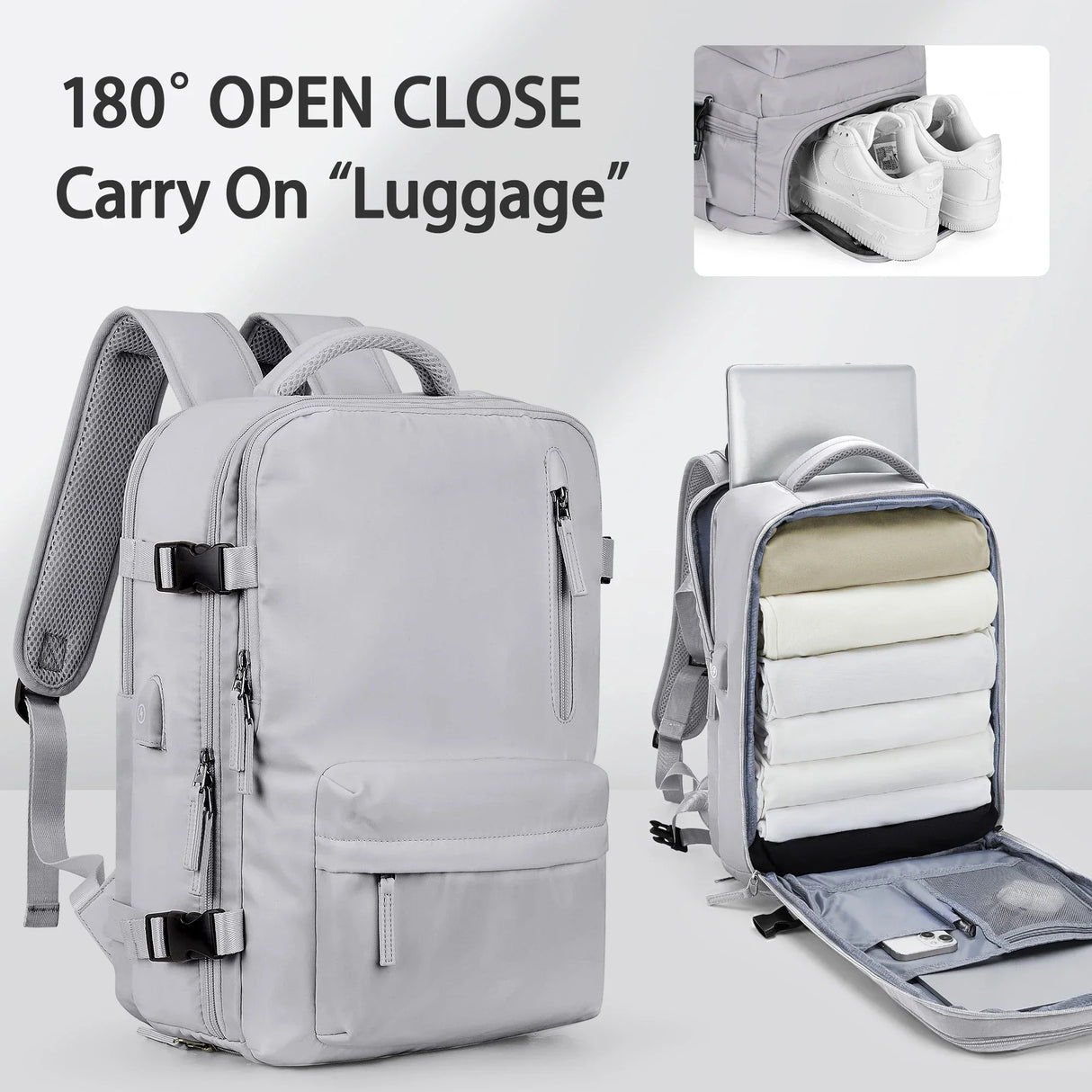 Nylon Backpack Business Travel Backpack with USB Port