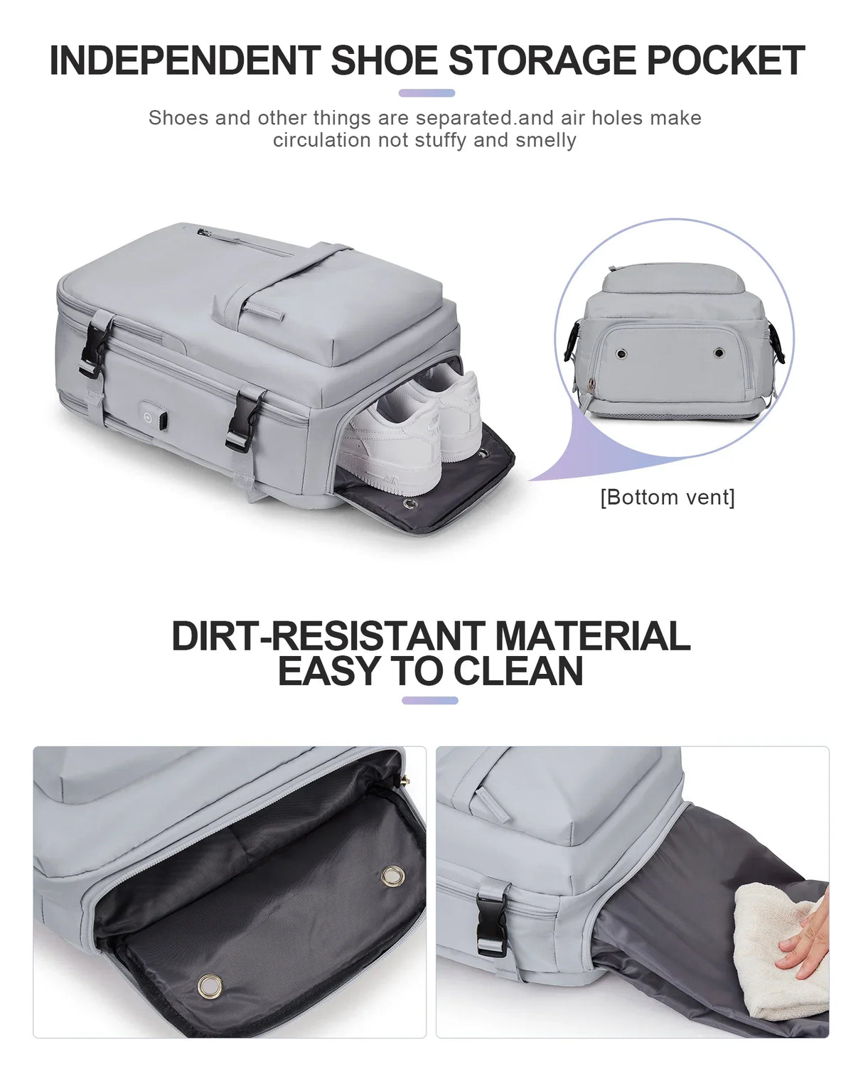 Nylon Backpack Business Travel Backpack with USB Port