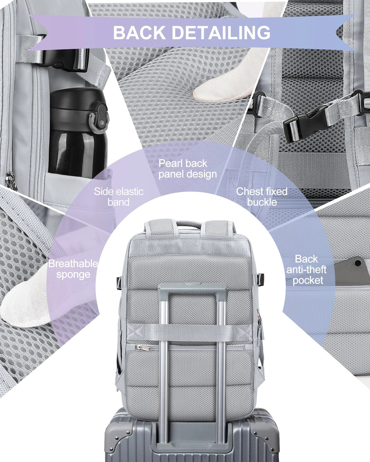Nylon Backpack Business Travel Backpack with USB Port