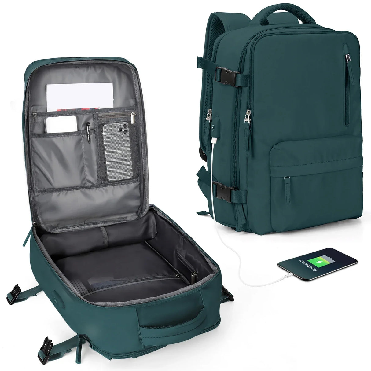 Nylon Backpack Business Travel Backpack with USB Port
