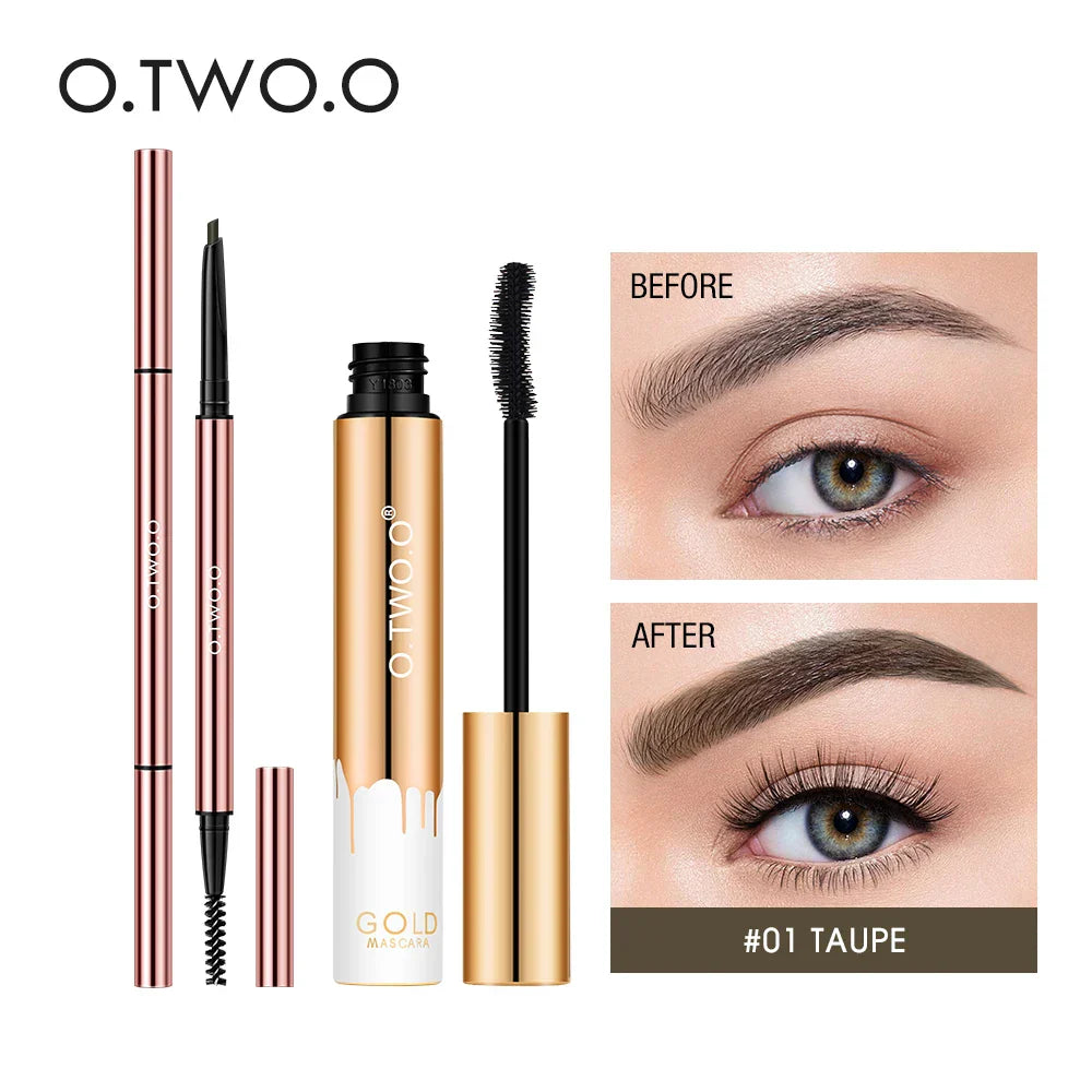 O.TWO.O Mascara Eyebrow Pencil Makeup Set Waterproof Long-lasting