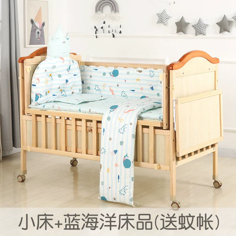 Baby Crib Electric Bassinet Solid Wood Paint-Free Automatic