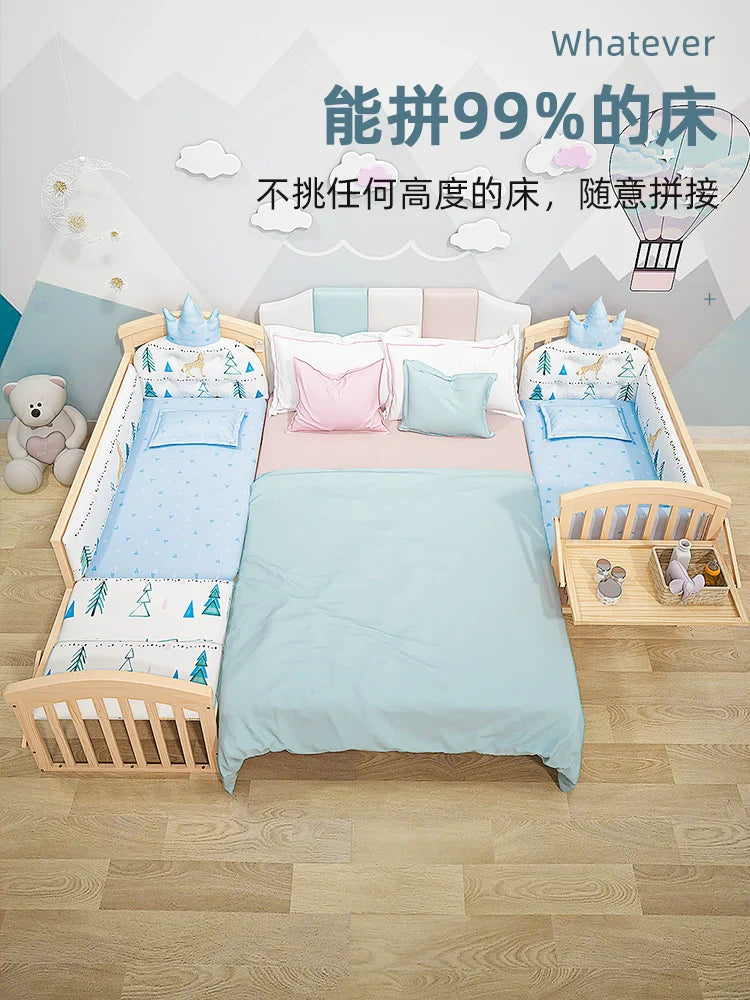Mu Tongfang Crib Patchwork Large Bed European Mobile