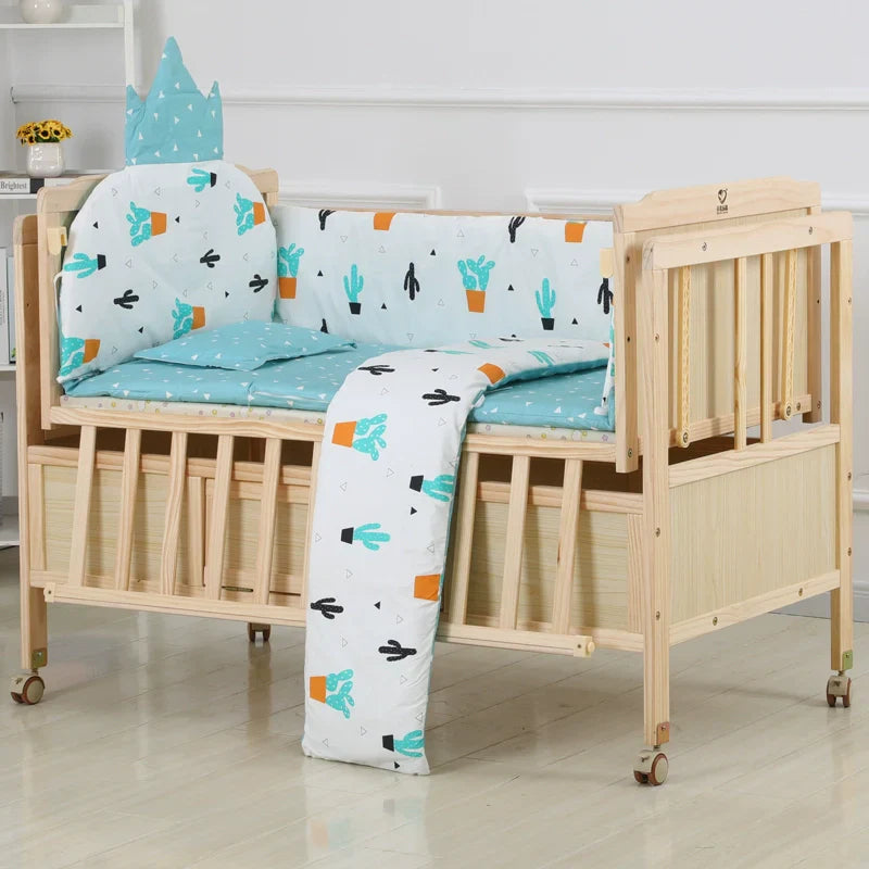 Baby Crib Electric Cradle Bed Patchwork Big Bed