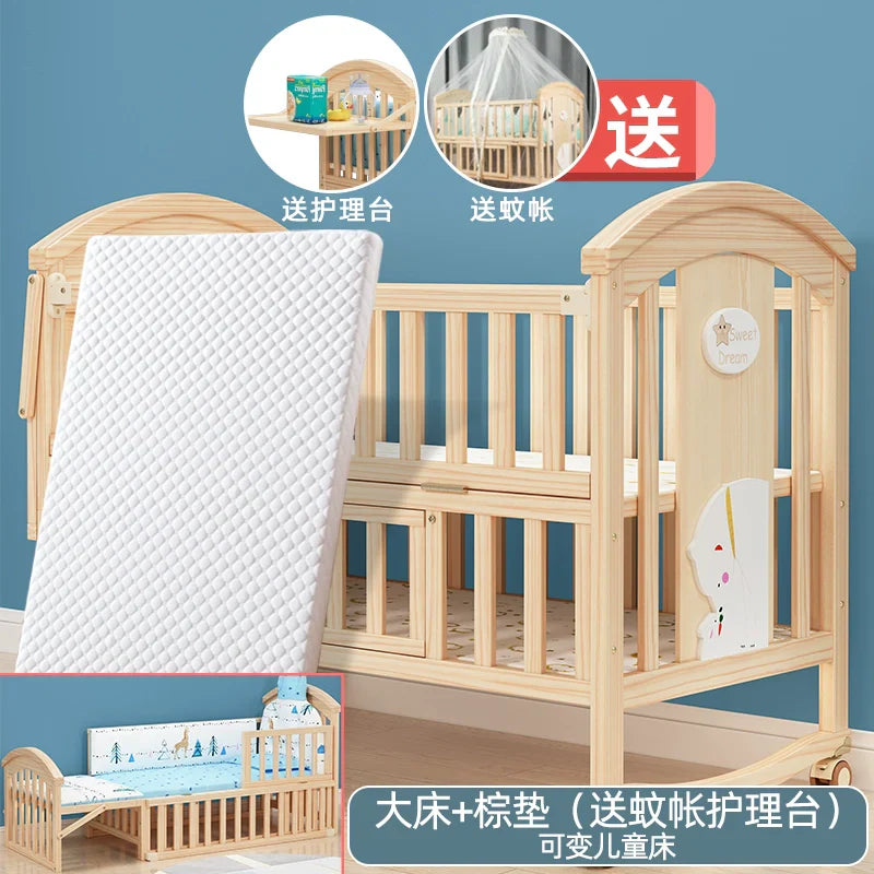 Mu Tongfang Crib Patchwork Large Bed European Mobile