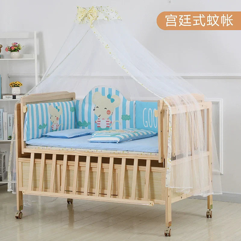 Baby Crib Electric Cradle Bed Patchwork Big Bed