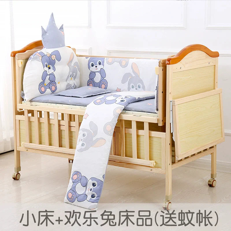 Baby Crib Electric Bassinet Solid Wood Paint-Free Automatic