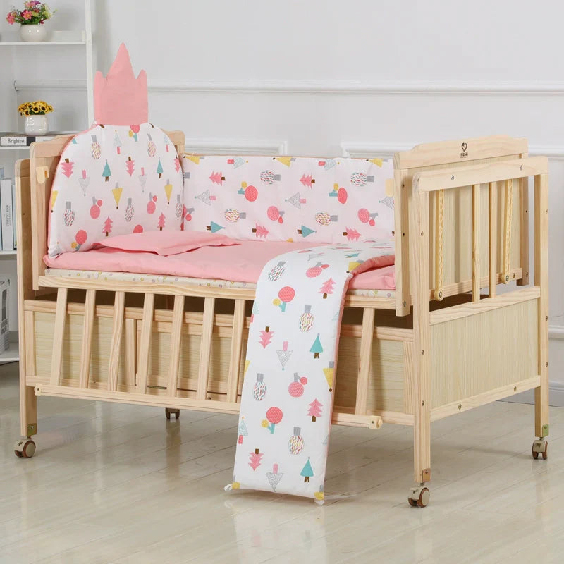 Baby Crib Electric Cradle Bed Patchwork Big Bed