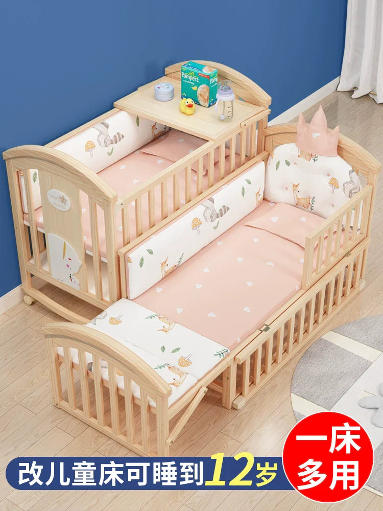 Mu Tongfang Crib Patchwork Large Bed European Mobile
