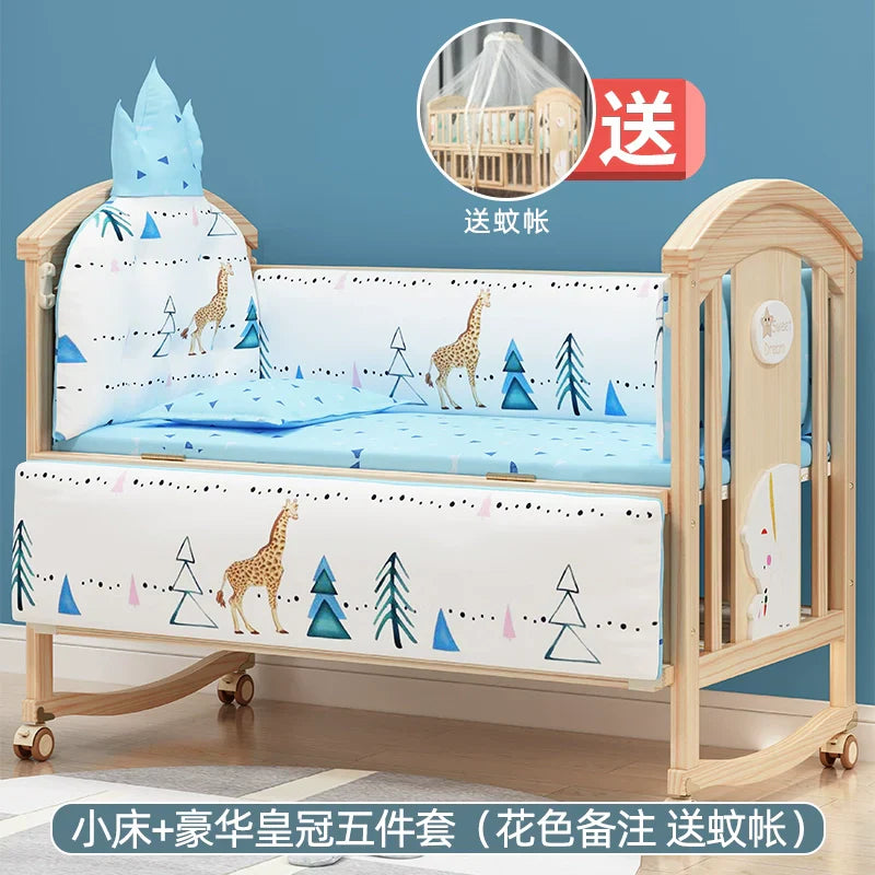 Mu Tongfang Crib Patchwork Large Bed European Mobile