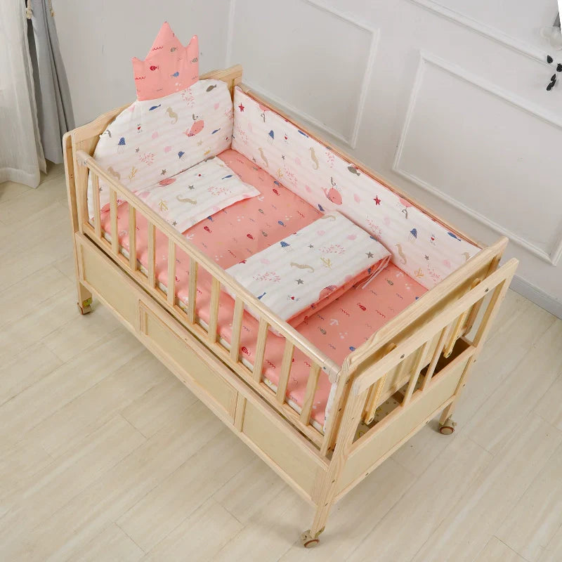 Baby Crib Electric Cradle Bed Patchwork Big Bed