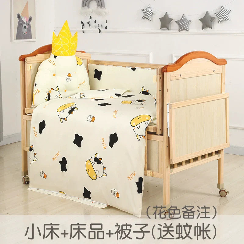 Baby Crib Electric Bassinet Solid Wood Paint-Free Automatic