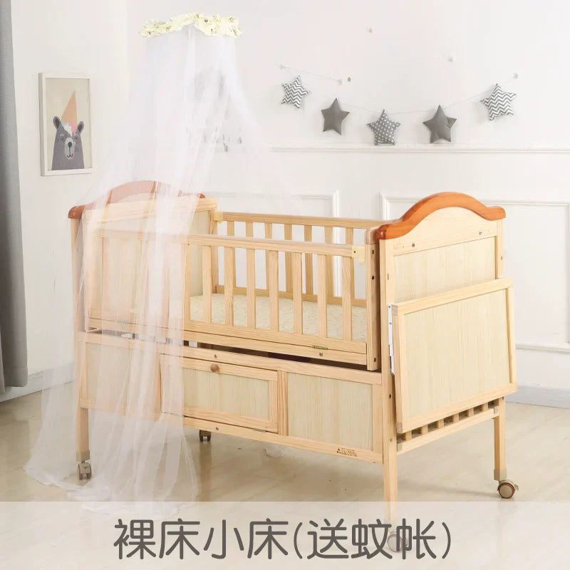 Baby Crib Electric Bassinet Solid Wood Paint-Free Automatic