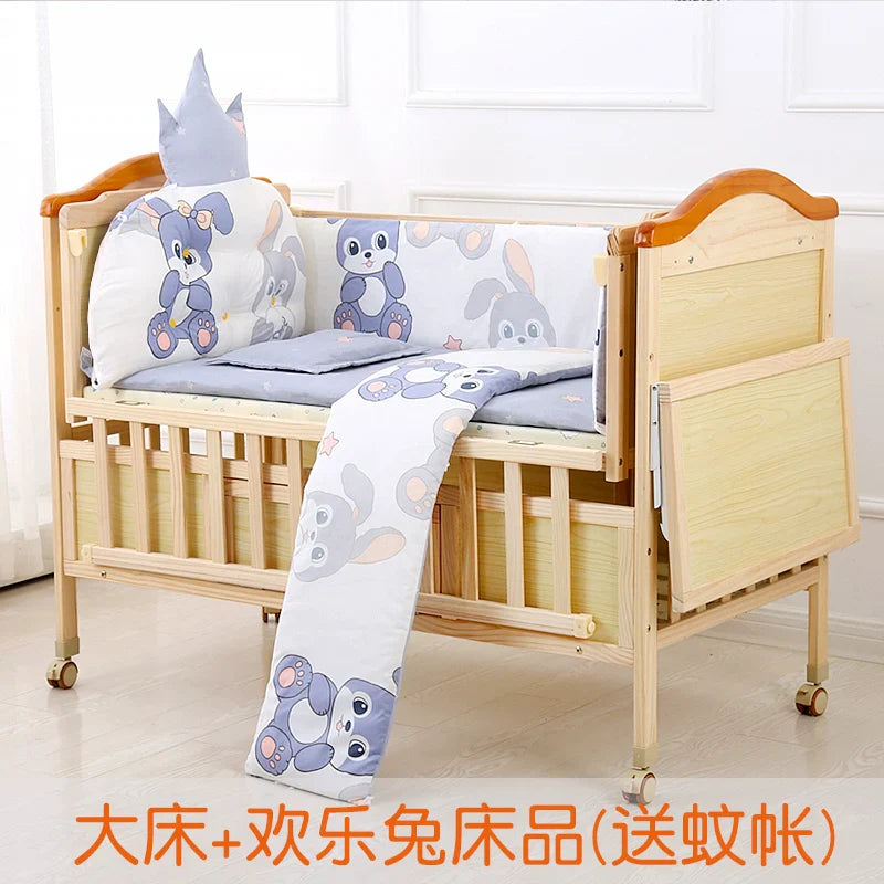 Baby Crib Electric Bassinet Solid Wood Paint-Free Automatic