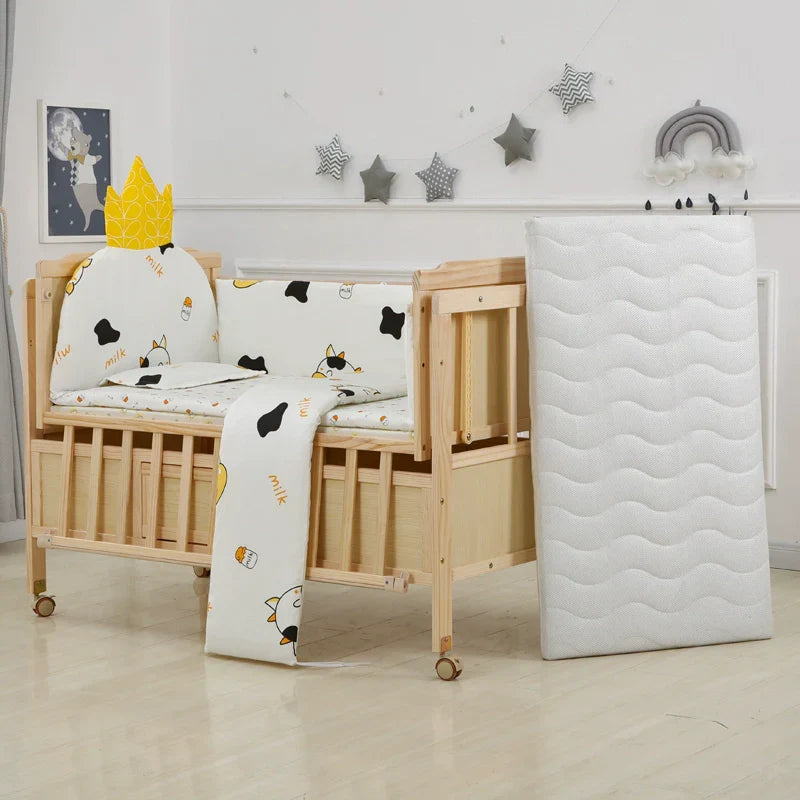 Baby Crib Electric Cradle Bed Patchwork Big Bed