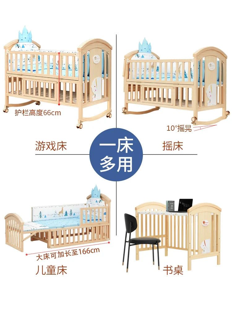 Mu Tongfang Crib Patchwork Large Bed European Mobile