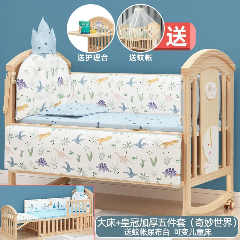 Mu Tongfang Crib Patchwork Large Bed European Mobile