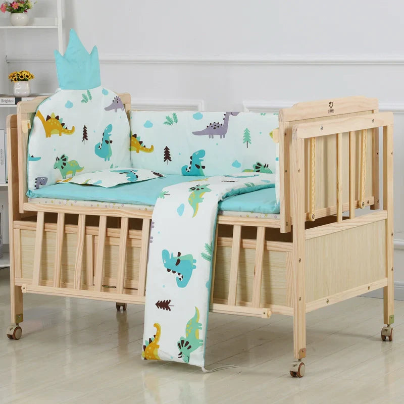 Baby Crib Electric Cradle Bed Patchwork Big Bed