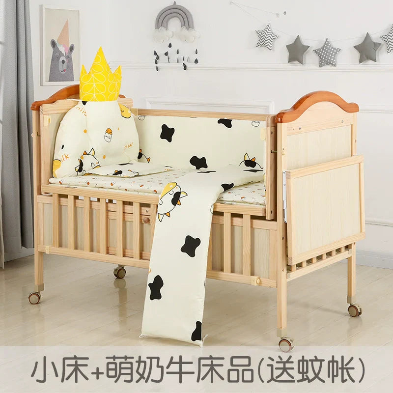 Baby Crib Electric Bassinet Solid Wood Paint-Free Automatic