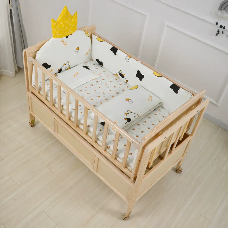 Baby Crib Electric Cradle Bed Patchwork Big Bed