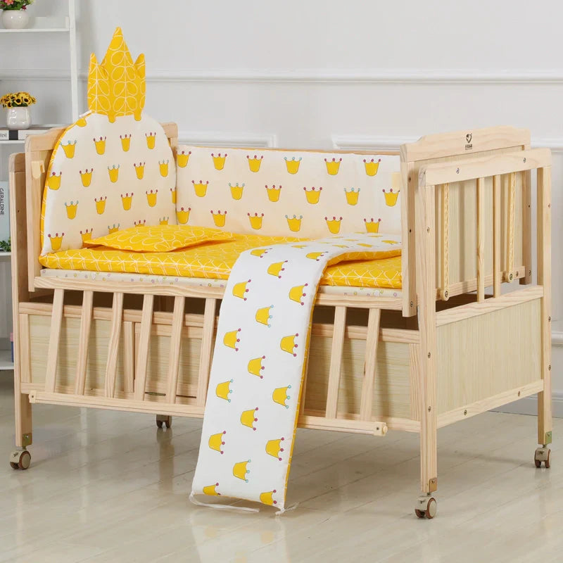 Baby Crib Electric Cradle Bed Patchwork Big Bed