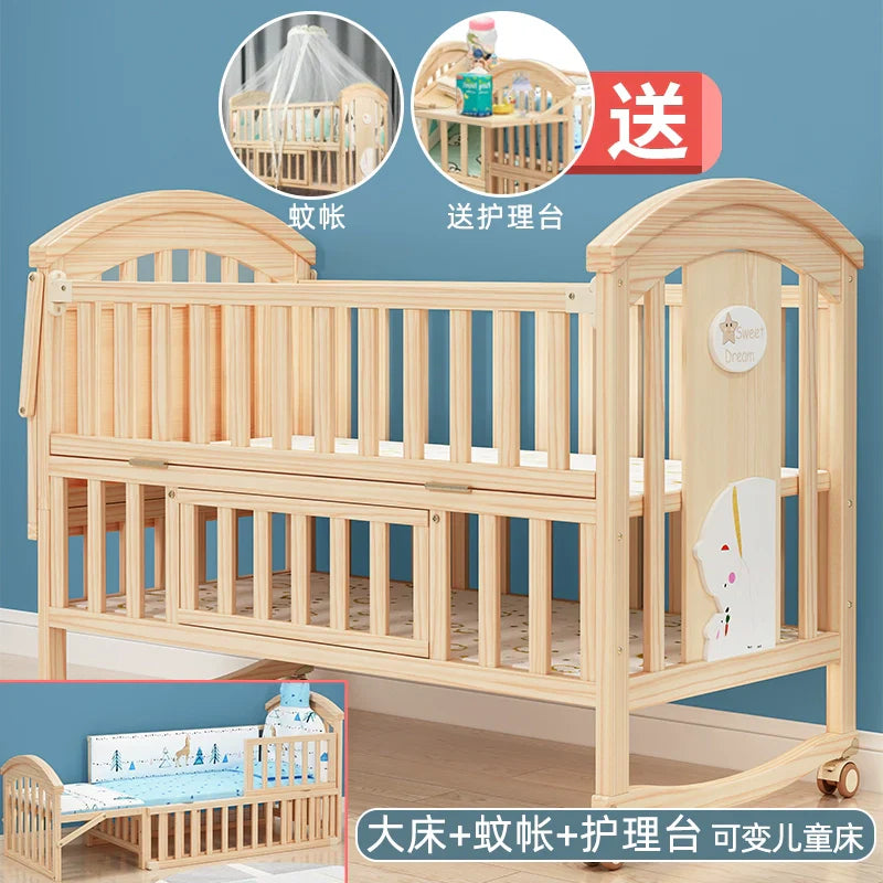 Mu Tongfang Crib Patchwork Large Bed European Mobile