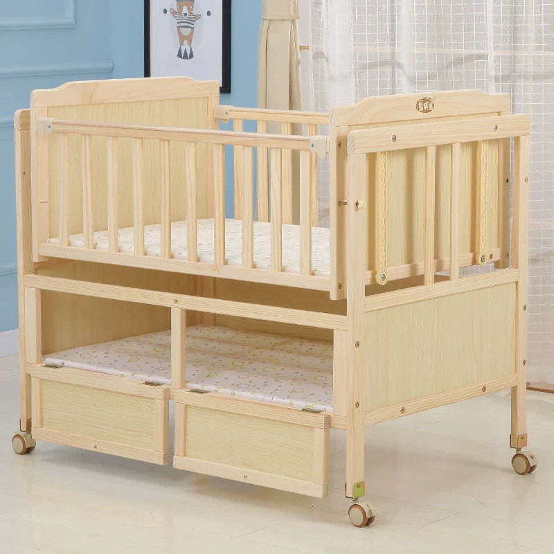 Baby Crib Electric Cradle Bed Patchwork Big Bed
